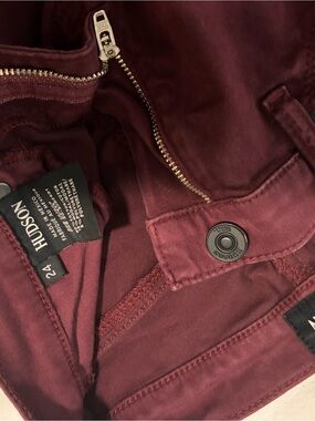 HUDSON Burgundy Jeans with Gold Hardware